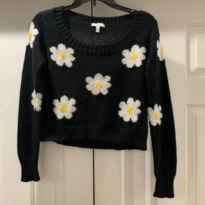 Delia*s Black sweater with daises💐SALE💐
